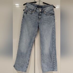 Light Blue Aeropostale Women's Jeans Size 000Short 'Baggy Wide Leg'